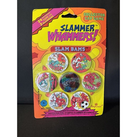 Vintage Slammer Whammers Series 1 Slam Bams RARE 24 CAPS & 2 SLAMM - Picture 1 of 6